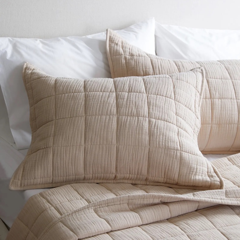 Linen Pillow Sham Set | Standard | Quince | NWOT | Dune